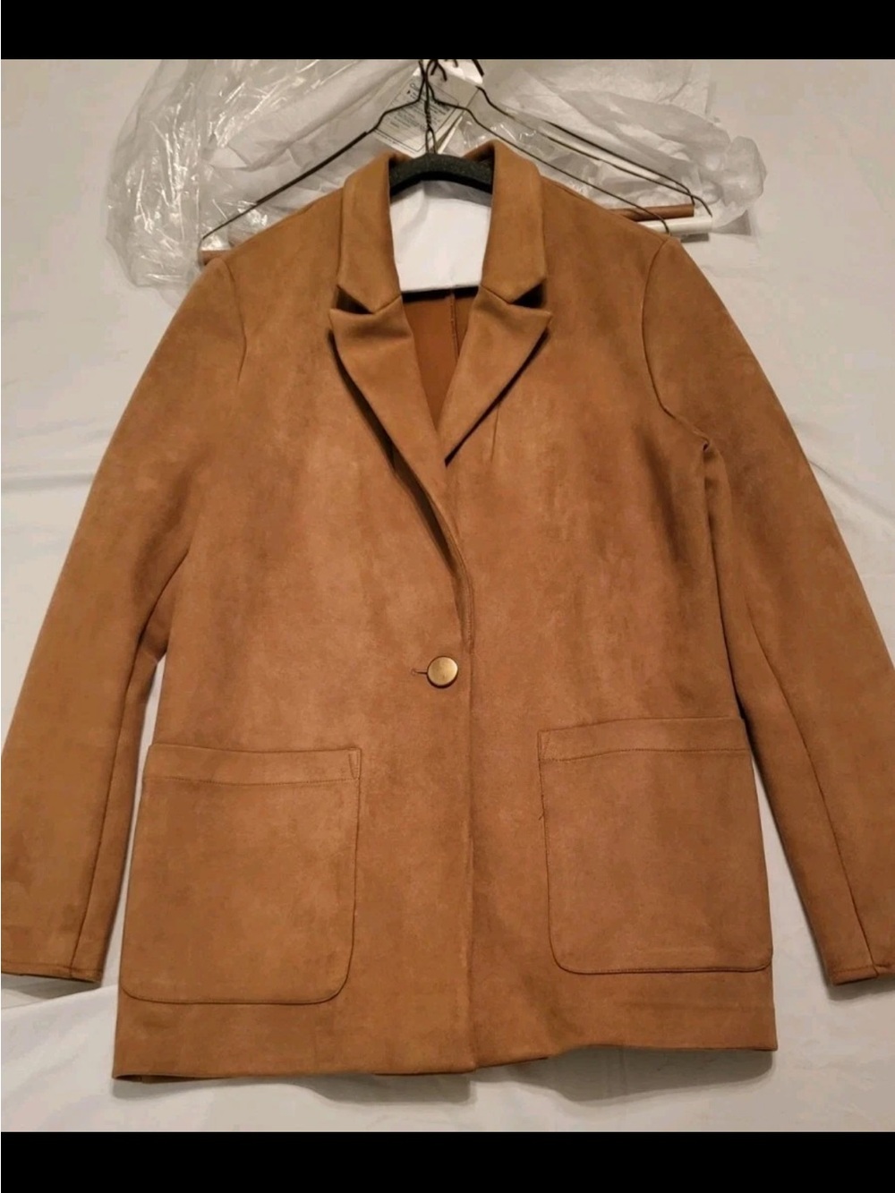 Andrew Marc - Marc New York Women’s Single-Button Suede Blazer Jacket - Tan